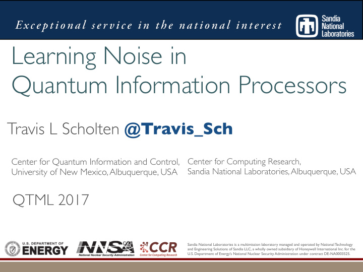 learning noise in quantum information processors