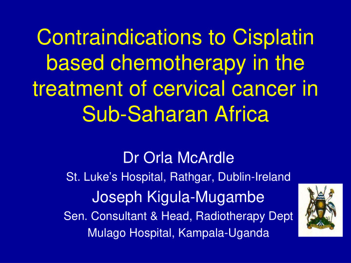 contraindications to cisplatin based chemotherapy in the