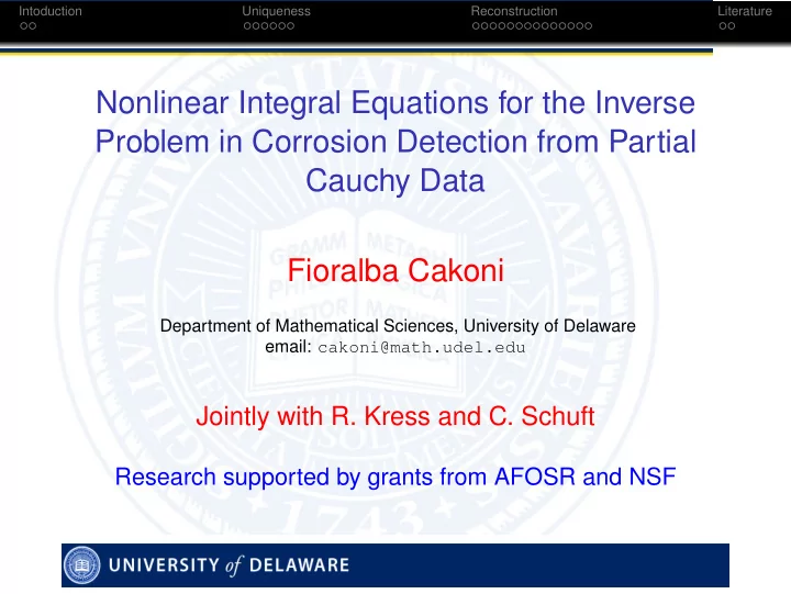nonlinear integral equations for the inverse problem in
