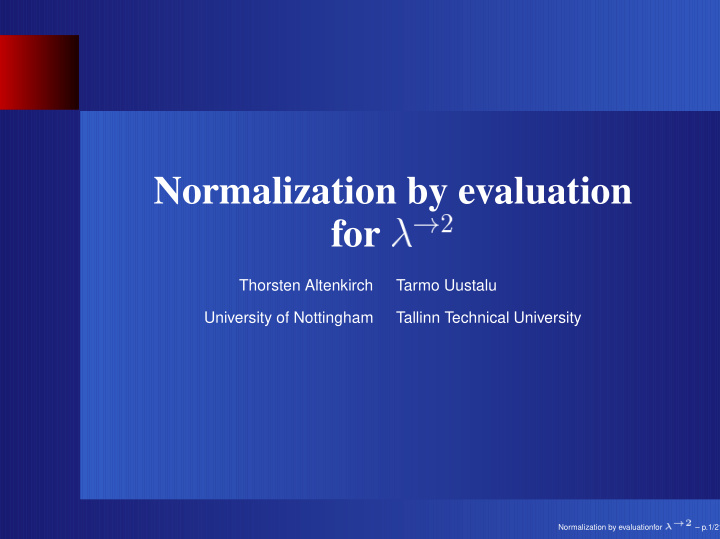 normalization by evaluation for