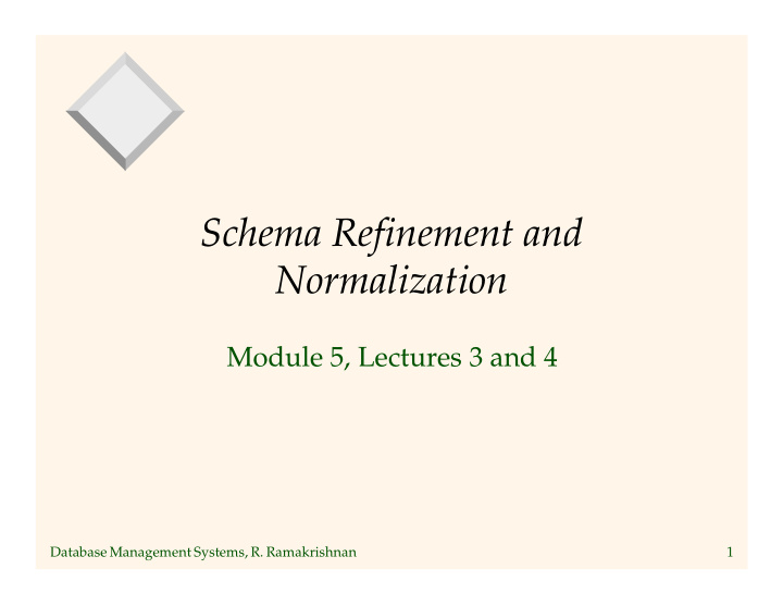 schema refinement and normalization