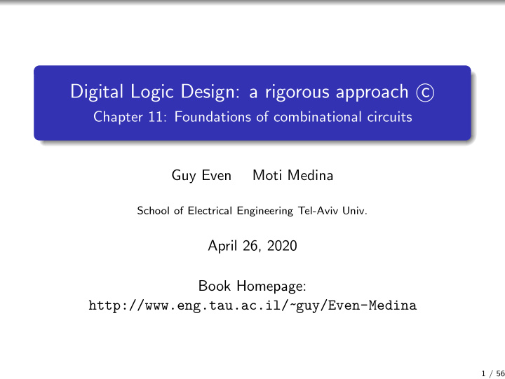 digital logic design a rigorous approach c