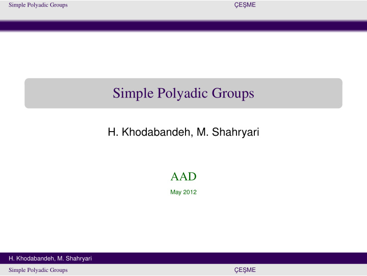 simple polyadic groups