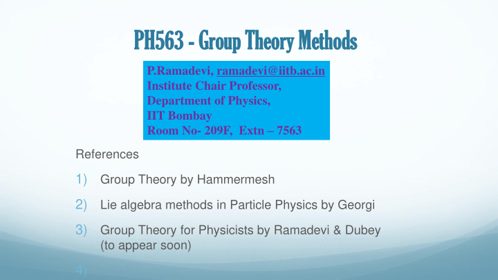 ph56 ph563 3 gr grou oup theo p theory meth ry methods ods