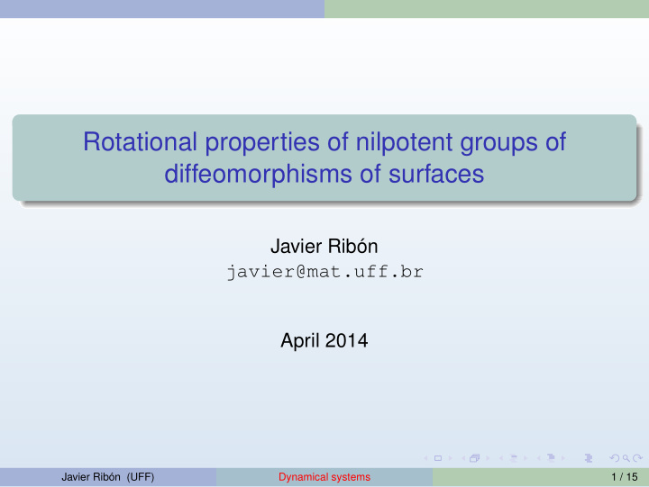 rotational properties of nilpotent groups of