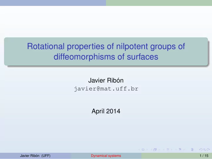 rotational properties of nilpotent groups of