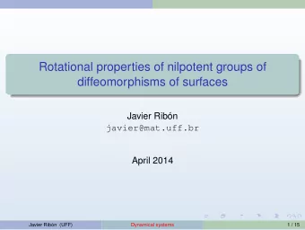 Rotational properties of nilpotent groups of  diffeomorphisms of surfaces  Javier Ribn