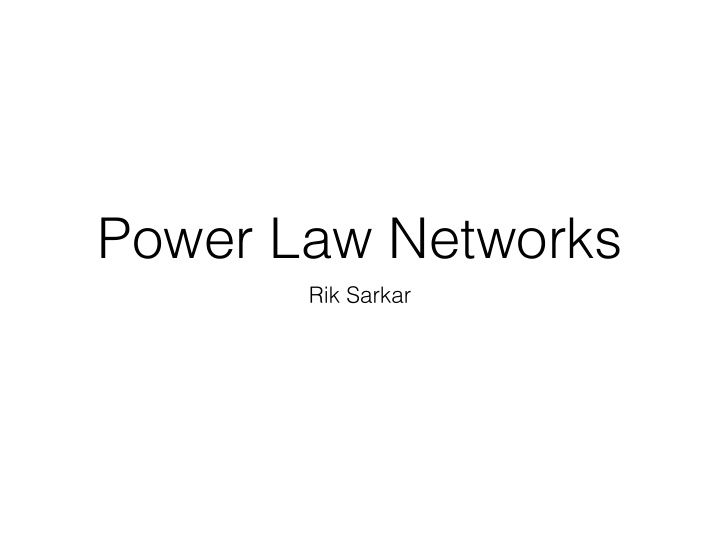 power law networks