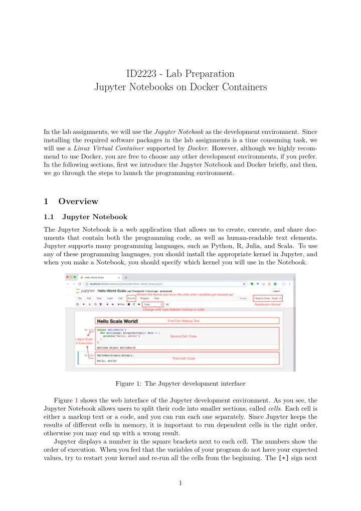 id2223 lab preparation jupyter notebooks on docker