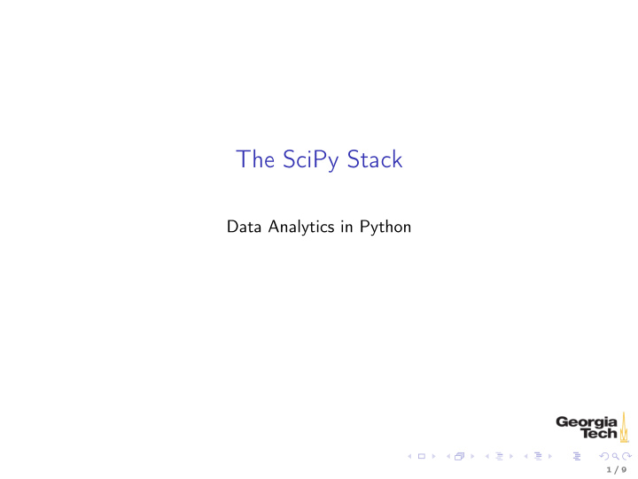 the scipy stack