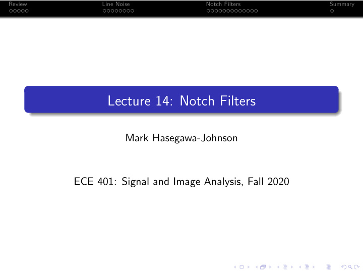 lecture 14 notch filters