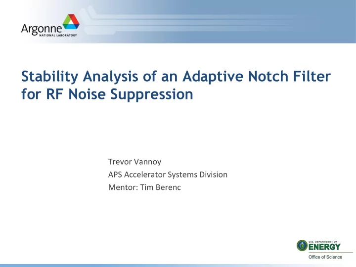for rf noise suppression
