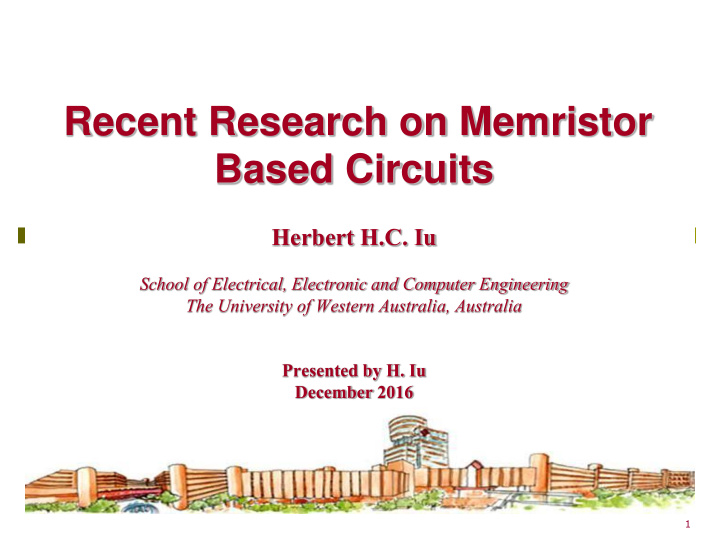 recent research on memristor based circuits