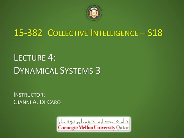 l ecture 4 d ynamical s ystems 3