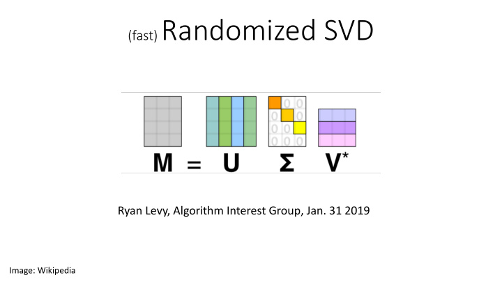 fast randomized svd