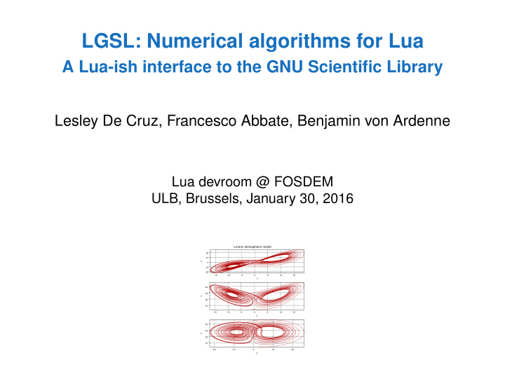 lgsl numerical algorithms for lua