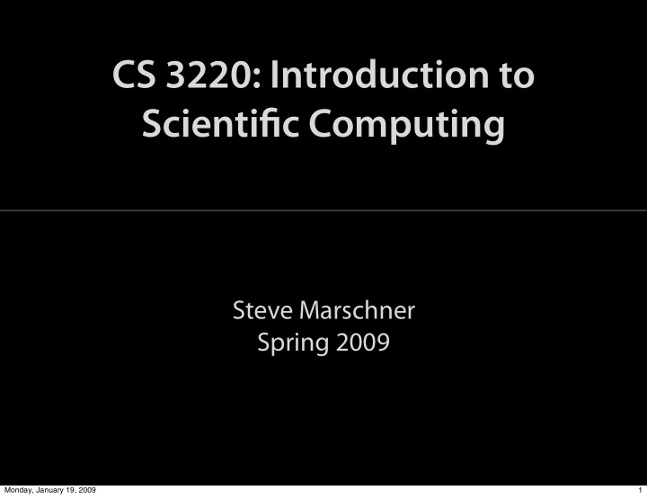 cs 3220 introduction to scientific computing