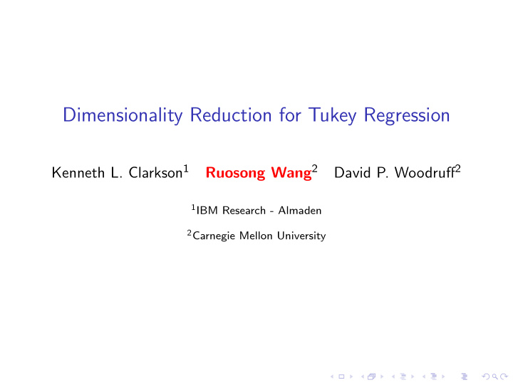 dimensionality reduction for tukey regression