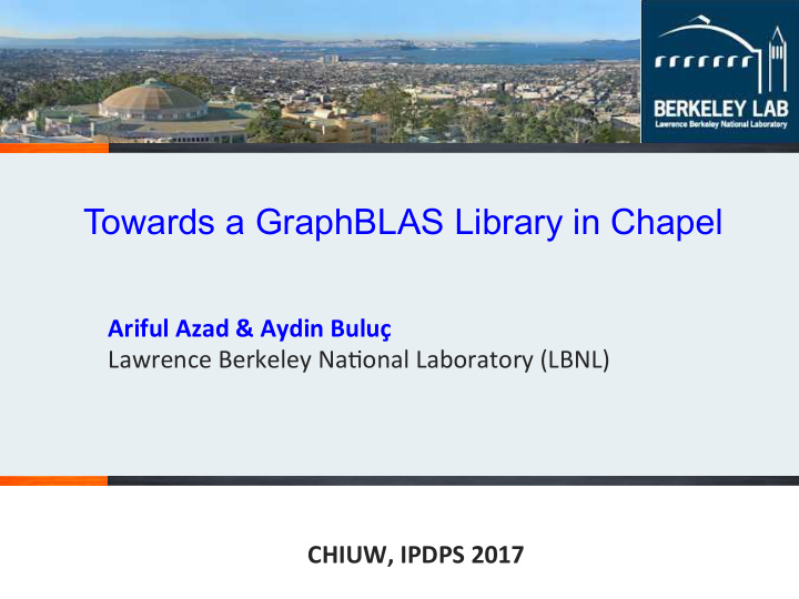 towards a graphblas library in chapel