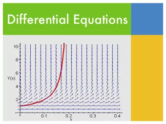 Differential Equations   Overview of differential equation   Initial value problem