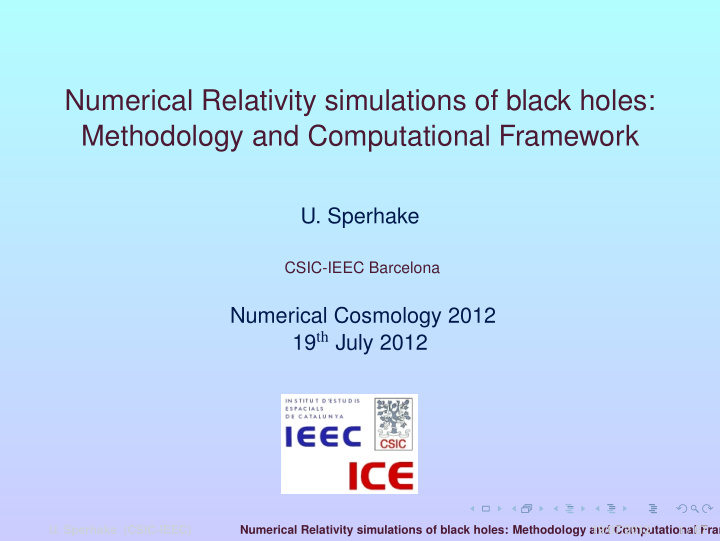 numerical relativity simulations of black holes