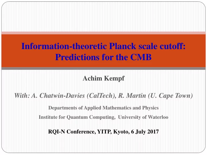 information theoretic planck scale cutoff predictions for
