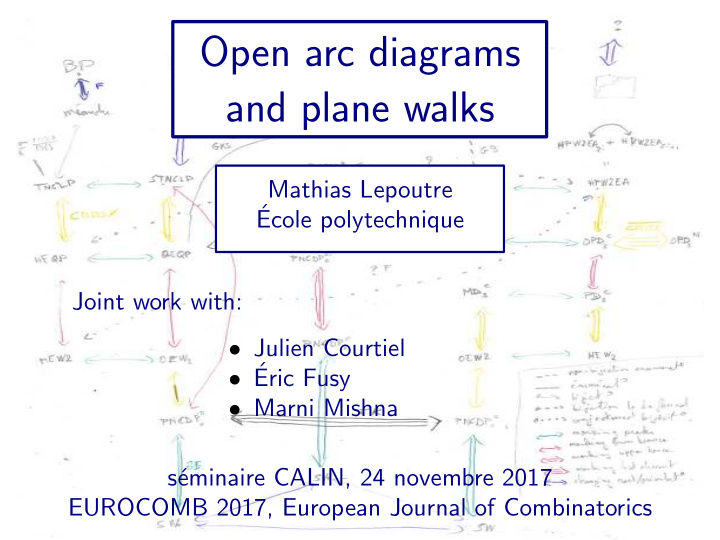 open arc diagrams and plane walks