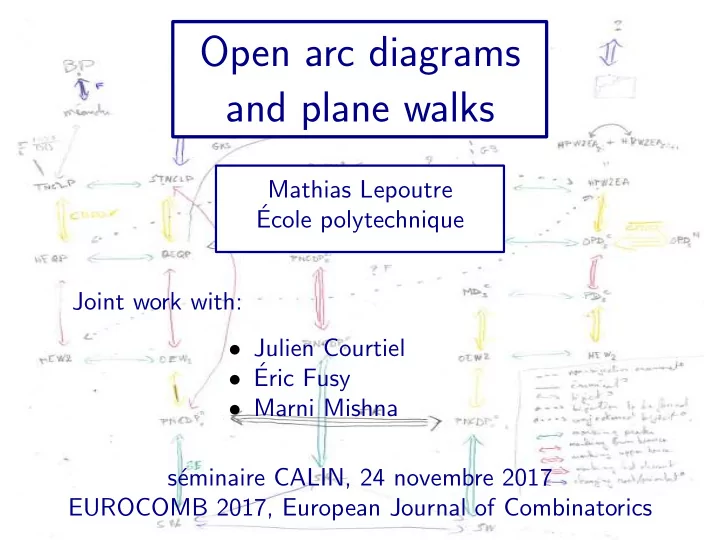 open arc diagrams and plane walks