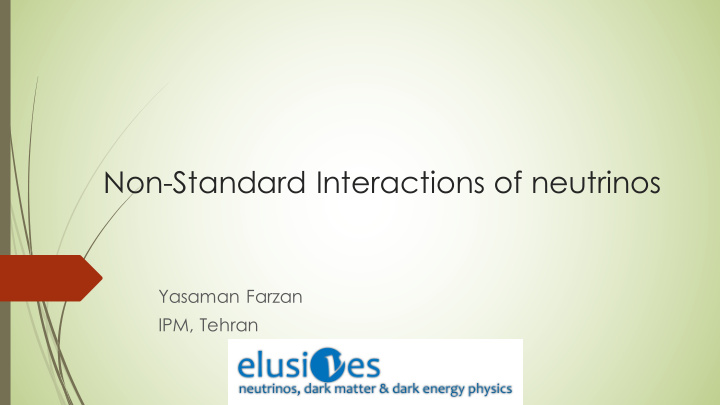 non standard interactions of neutrinos
