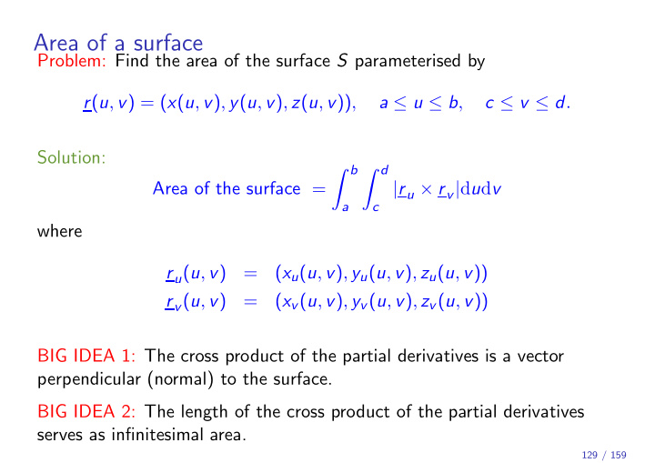area of a surface