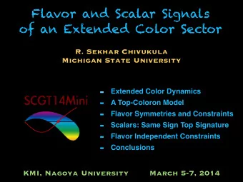 -  Extended Color Dynamics  -  A Top-Coloron Model  -  Flavor Symmetries and Constraints  -