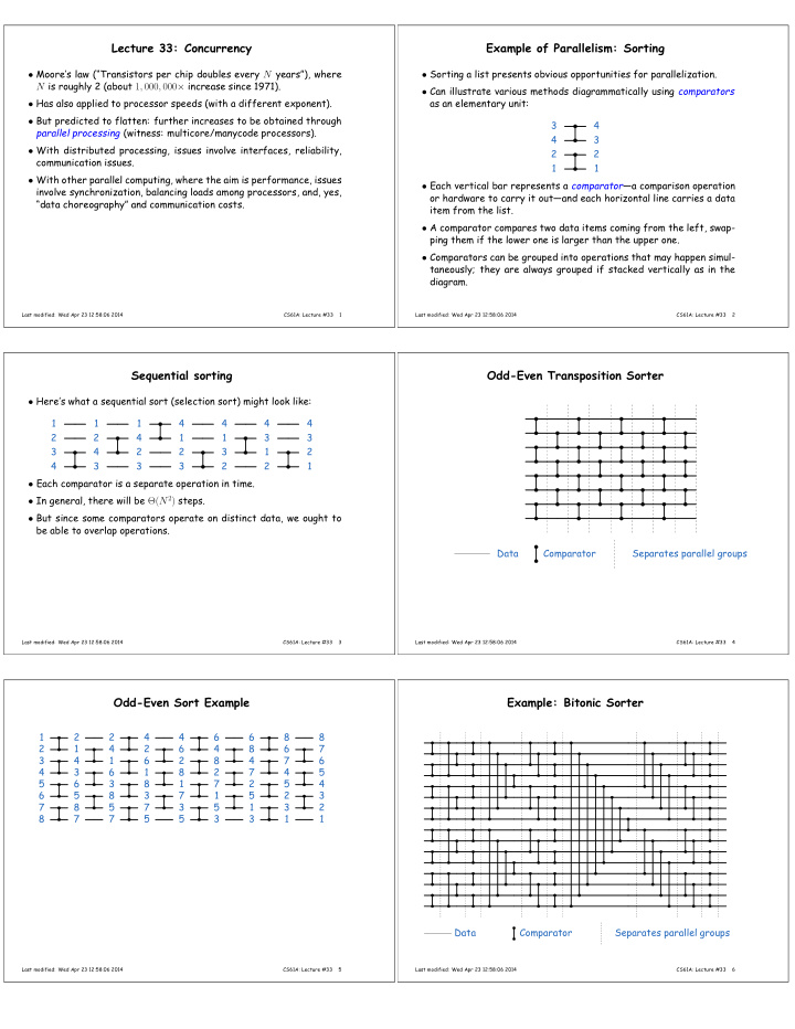 lecture 33 concurrency example of parallelism sorting