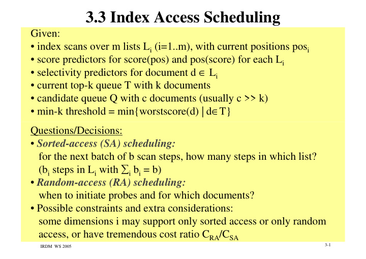3 3 index access scheduling