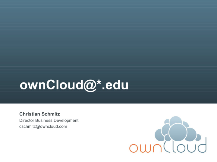 owncloud edu