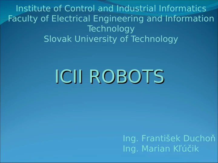 icii robots icii robots