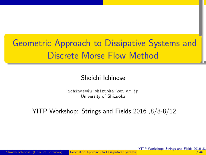 geometric approach to dissipative systems and discrete