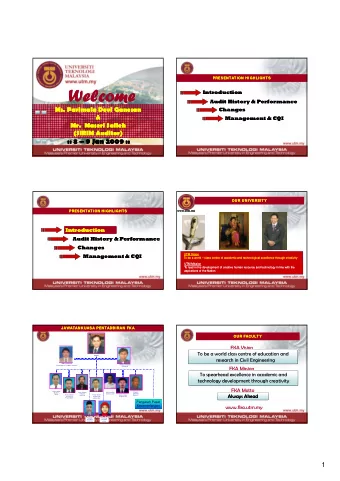 Welcome  Welcome  Introduction  Introduction  Audit History &amp; Performance  Audit History &amp;