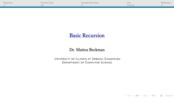 basic recursion