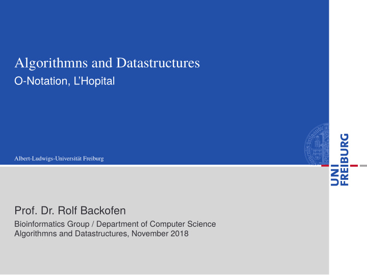 algorithmns and datastructures