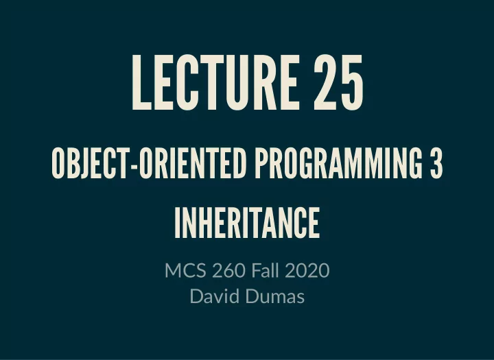 lecture 25