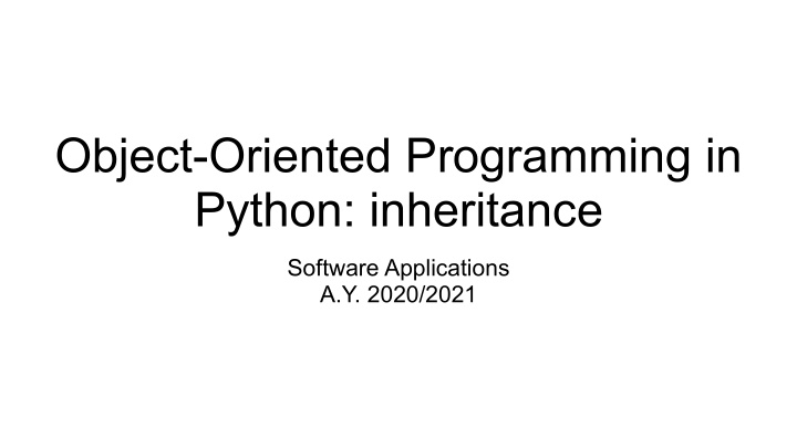 object oriented programming in python inheritance