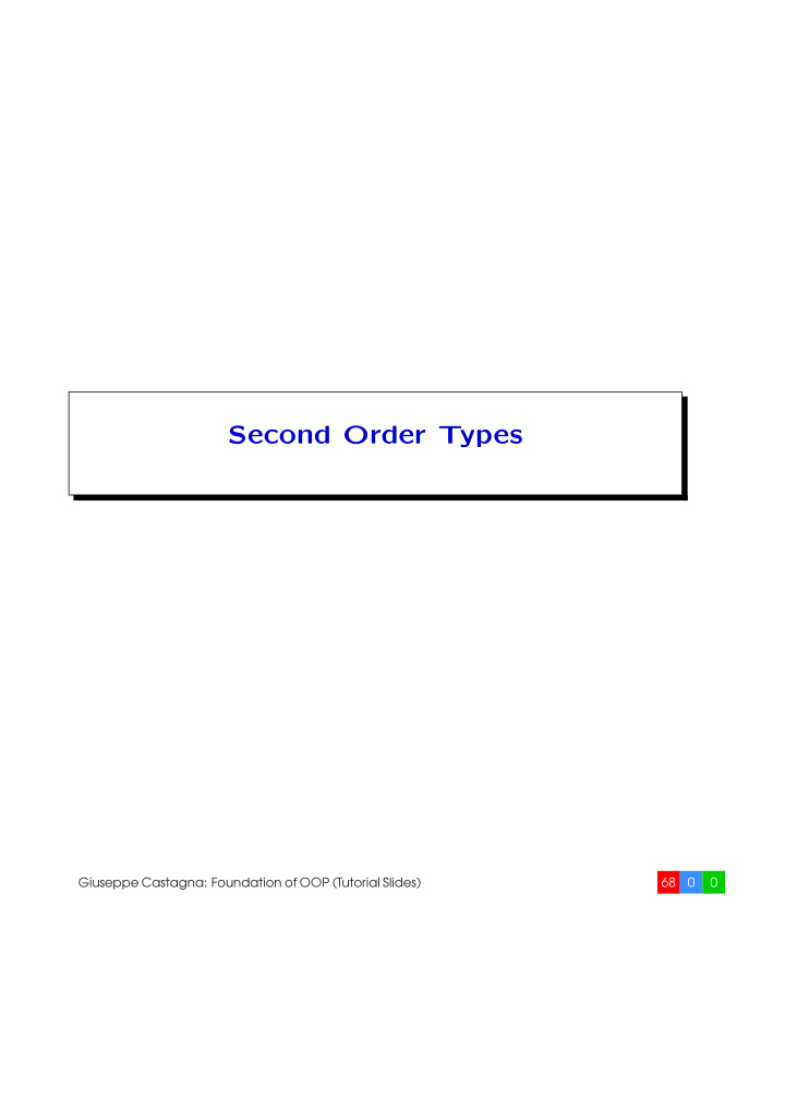 second order types