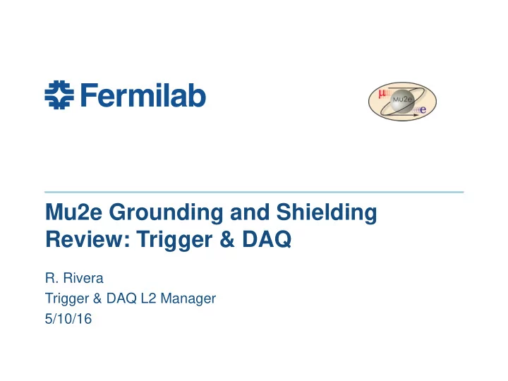 mu2e grounding and shielding