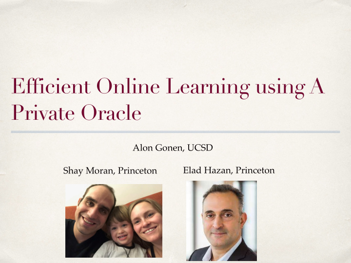 efficient online learning using a private oracle