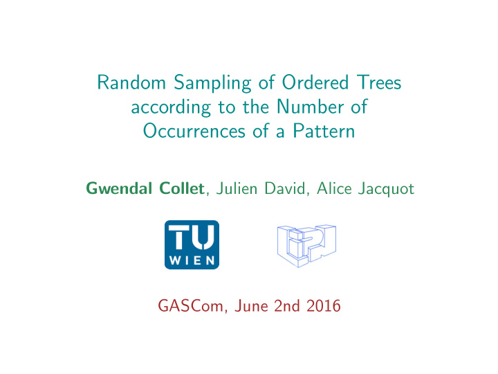 random sampling of ordered trees according to the number