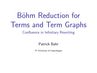 B  ohm Reduction for  Terms and Term Graphs  Confluence in Infinitary Rewriting  Patrick Bahr  IT
