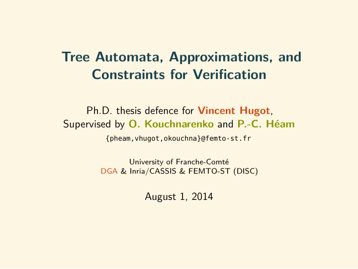 tree automata approximations and constraints for