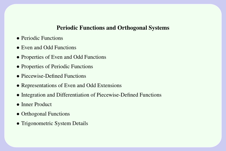 periodic functions and orthogonal systems