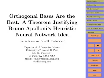 Orthogonal Bases Are the  Towards Formulating . . .  Best: A Theorem Justifying  How to Describe .