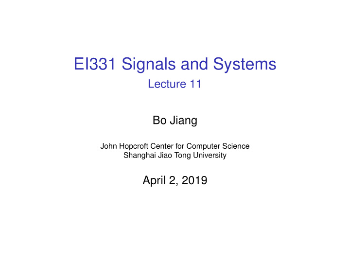 ei331 signals and systems